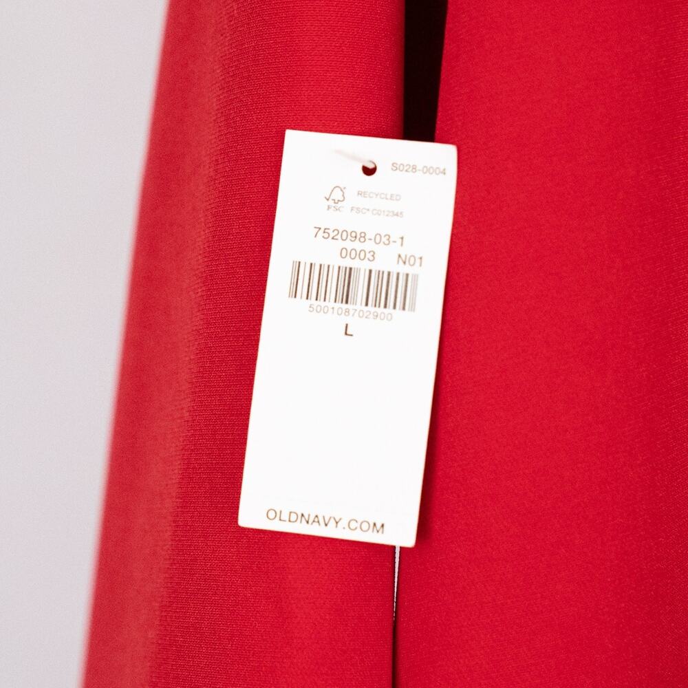 Old Navy Women's Unlined Blazer Jacket LARGE Aurora Red Classic Holiday Office - Picture 5 of 6